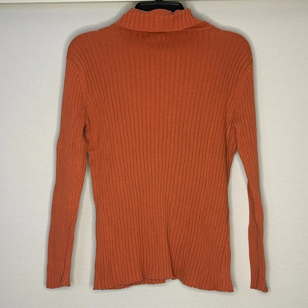 Jessica London Ribbed Turtleneck Sweaters Lot 2 Purple Orange Cotton 18/20 Fall